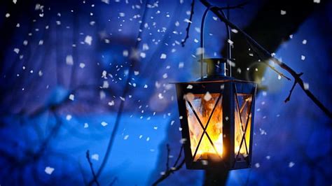 Winter Lamp Snowflake Flashight Snow Nature Night Winter Hd