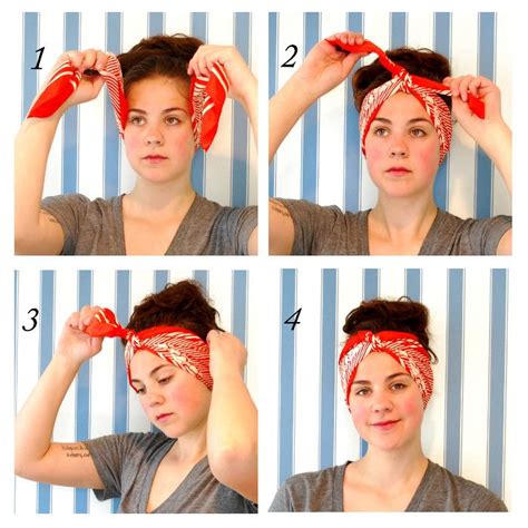 4 ways to tie a head scarf hair scarf styles scarf hairstyles bandana hairstyles