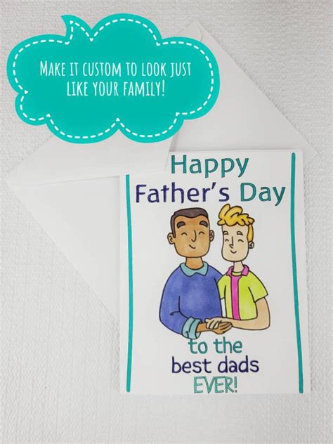 Gay Dads Card Two Dads Card Gay Dad T Cute Fathers Day Etsy