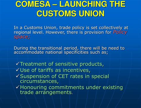 Ppt Comesa Towards The Customs Union Comesa Free Trade Area