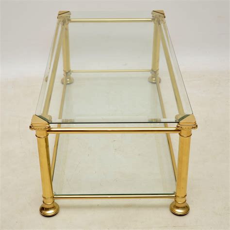 1970 S Vintage French Brass And Glass Coffee Table Retrospective Interiors Retro Furniture