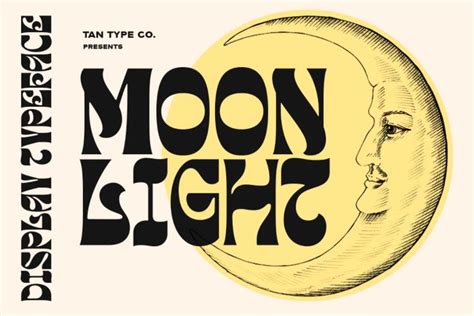 Tan Moonlight Graphic Design Fonts Funky Fonts Vintage Typography