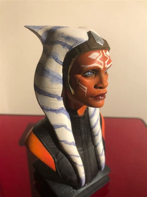 Ahsoka Tano Hand Painted 3d Printed Bust Etsy