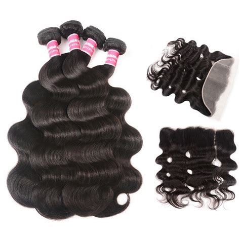Kriya Indian Body Wave Virgin Hair 4 Bundle Deals With 13x6 Lace Frontal