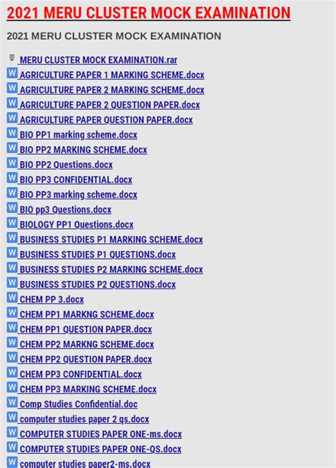 2021 form 1234 termly exams. 2021 MERU CLUSTER MOCK EXAMINATION » KCSE REVISION