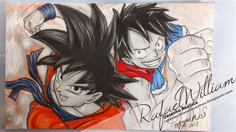 Rafael William Drawing Pencil Goku E Luffy Juntos