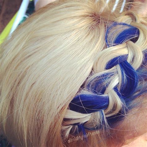 Blonde Hair With A Blue Streak From Braidmyhairplease Hair Color