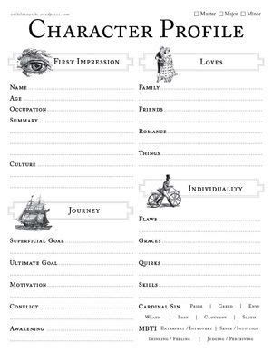 Character Profile Vintage | Book writing tips, Writing worksheets ...