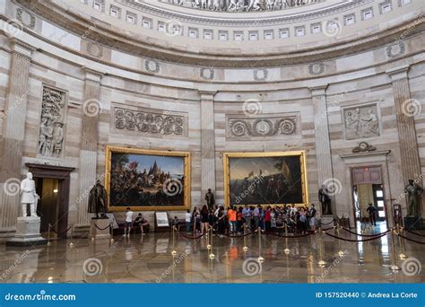 Statues And Ceremonies Room In Us Capitol Rotunda Editorial Image