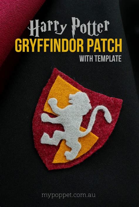 DIY Harry Potter Gryffindor Crest Patch With Template My Poppet Makes