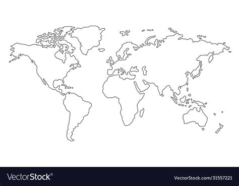 Outline World Map Pdf And Vector Eps Freevectors Gambaran