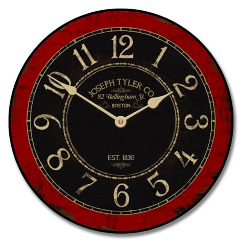 Large Red Wall Clock Available In 7 Sizes From 12 Up To 60 Inches