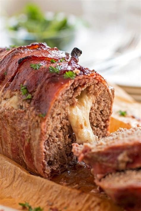 Mix and shape the meatloaf. Mozzarella Stuffed Bacon Wrapped Meatloaf Recipe