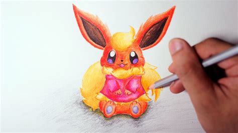 Eevee Evolution How To Draw Flareon Cute Version Youtube
