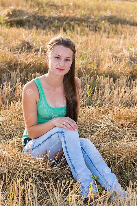 Teen Girl Resting In A Field Stock Photo Image Of Female Hair 44975016