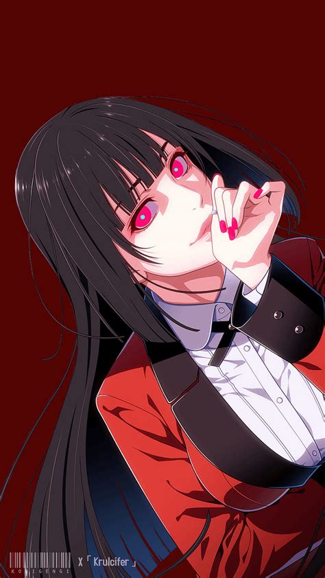 Yumeko Jabami Kakegurui Rot Dunkelroter Pc Anime Hd Hintergrundbild