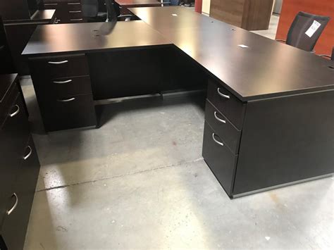 Used Office Desks L Shape Espresso Executive Desk Set At Furniture