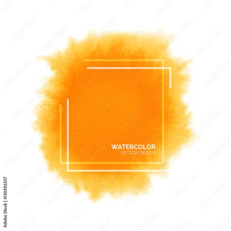 Vecteur Stock Hand Painted Orange Watercolor Splash With Square Frame