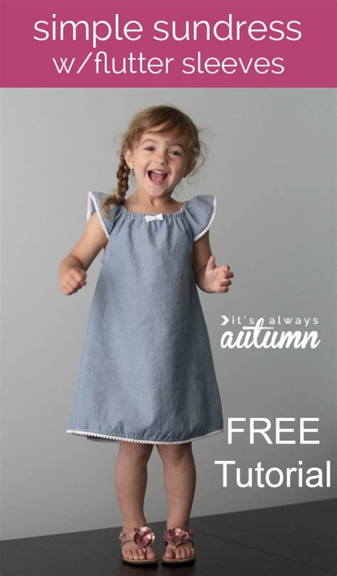 Simple Girls Sundress With Flutter Sleeves Free Sewing Tutorial