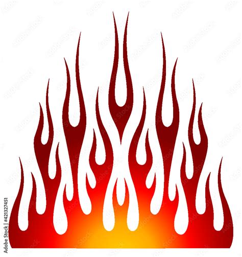 Fire Flame Graphic For Blazing Hot Rod Car Hoods And Roofs Ideal For