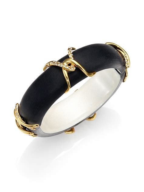 Alexis Bittar Kinshasa Lucite And Pave Crystal X Motif Bangle Bracelet In
