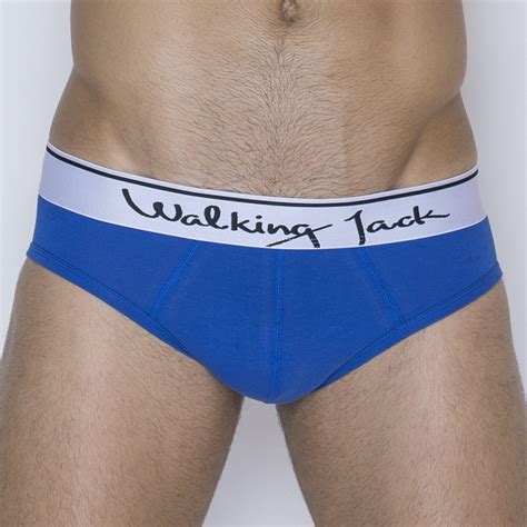 Walking Jack Core Briefs Blue Athletic Underwear With White