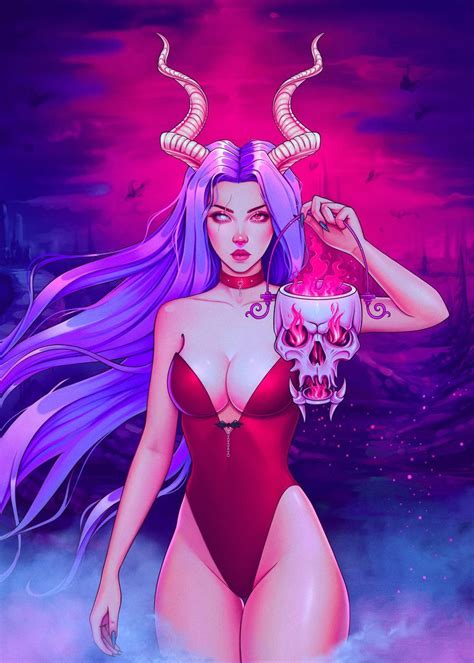 lilith poster by meowgress displate fantasy art women dark fantasy art fantasy girl demon
