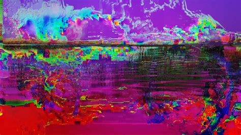 Wallpaper Night Abstract Glitch Art Lsd Color Flower