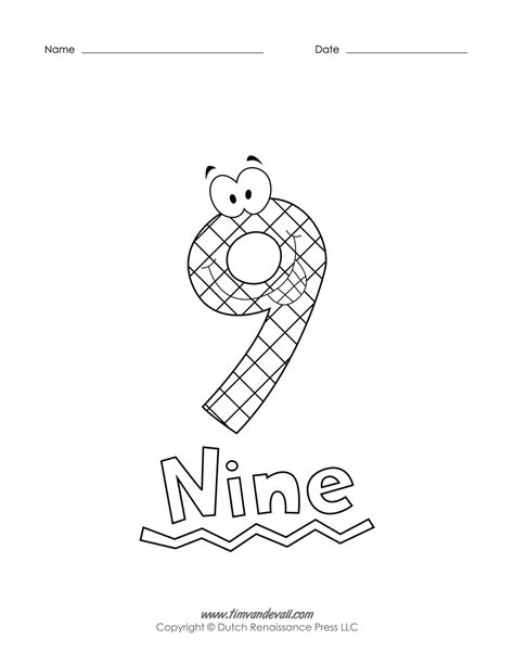 Number 9 Coloring Page Getcoloringpagescom