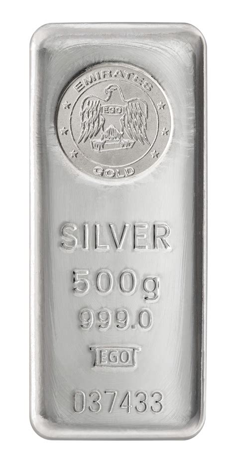 Silver Cast Bar 500g 9990 Purity Emirates Gold