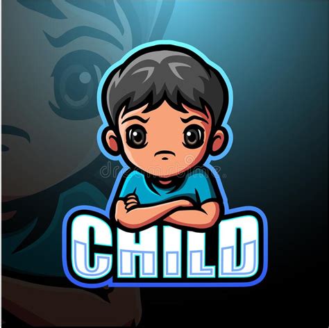 Child Boy Mascot Esport Logo Design Stock Vector Illustration Of
