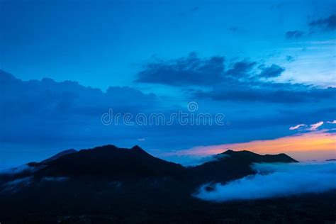 Beautiful Dramatic Sunset In The Mountains Landscape Lot Of Fog Phu