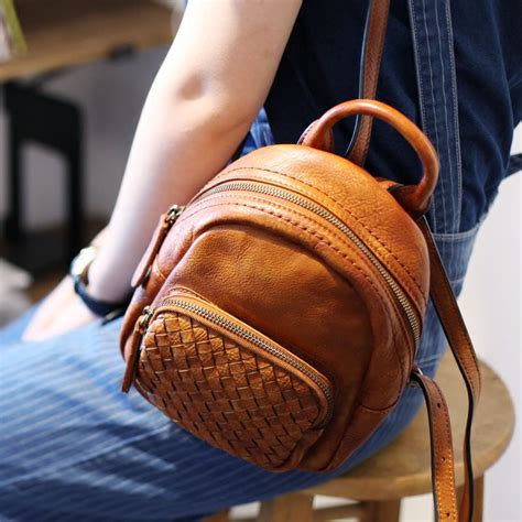 Cute Womens Brown Mini Leather Backpack Bag Purse Nice Backpacks For W
