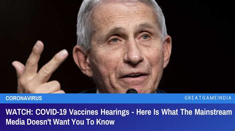 Watch Covid 19 Vaccines Hearings Here Is What The Mainstream Media