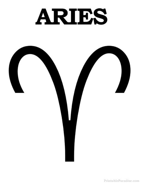 Printable Aries Zodiac Symbol Aries Symbol Zodiac Signs Symbols Astrology Signs Aries