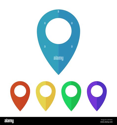 Map Pins Pointers Flat Icons Sign For Location Map Web Button Or