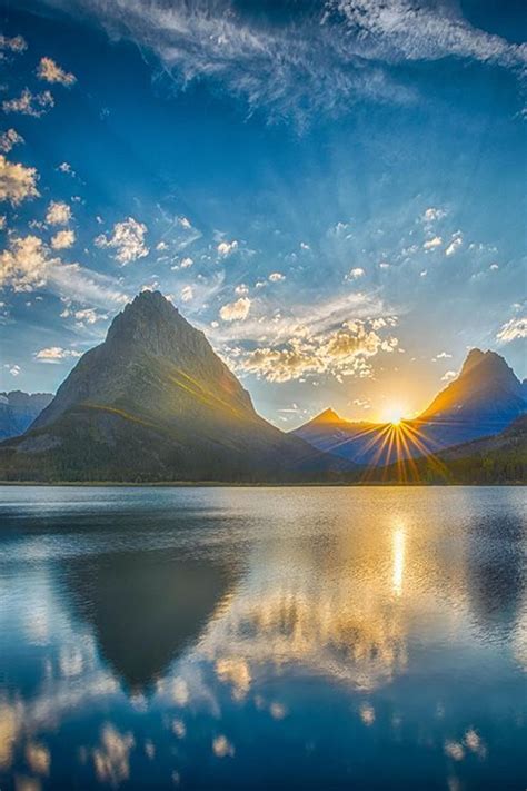 Swiftcurrent Lake Mt Grinnell Glacier National Park Montana All