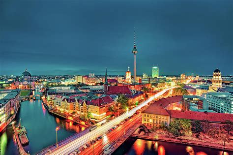 Berlin City At Night Photograph By Matthias Haker Photography Pixels