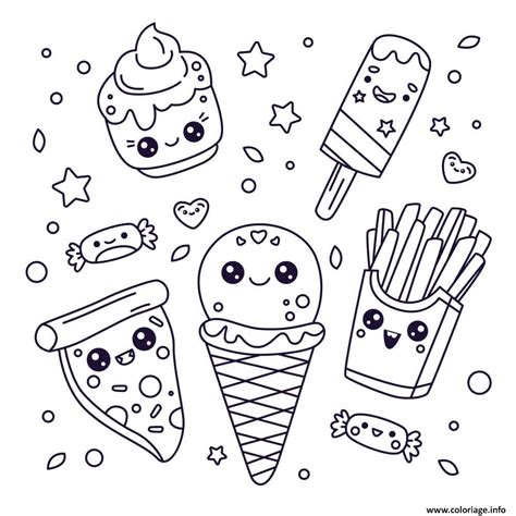 Coloriage Kawaii Nourriture Beau Photographie Coloriage Cornet De Glace