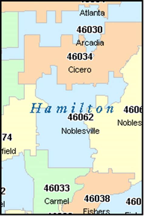 Hamilton County Zip Code Map Map