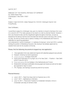 Zusammen Mus Subtil Covering Letter For Schengen Visa Sample