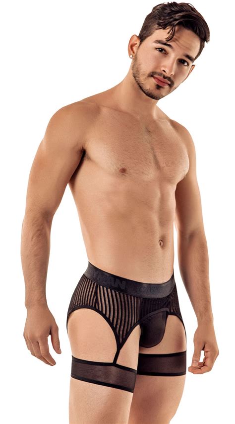 Mens I Sheer Your Request Garter Thong Sexy Mesh Lingerie