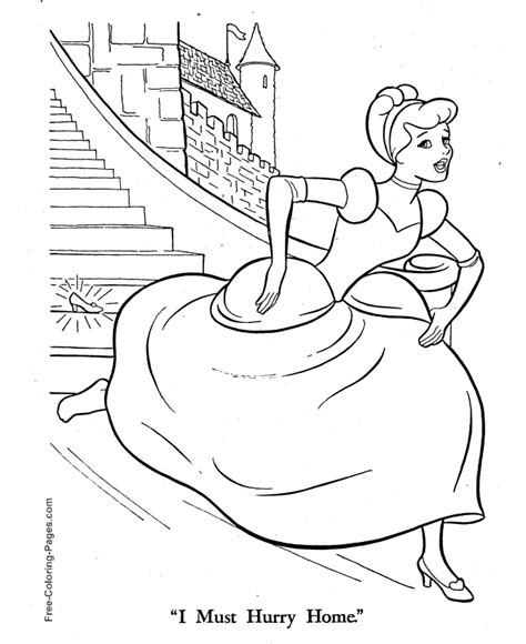 Cinderella Coloring Page Hurry Its Late