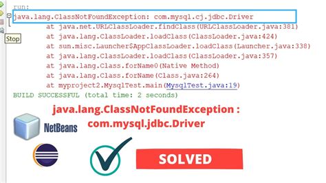 Java Lang Classnotfoundexception Com Mysql Jdbc Driver Jdbc Error In