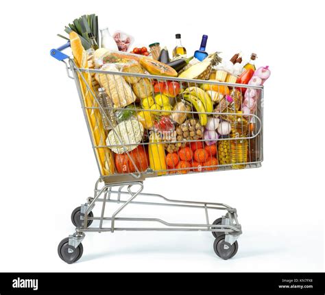 Shopping Cart Full Of Food Stock Photo Alamy