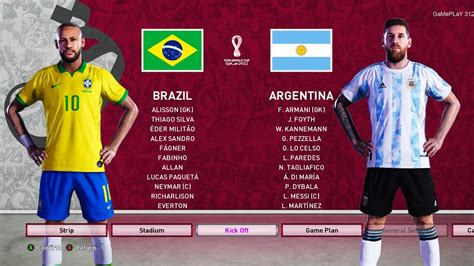 Pes 2020 Brazil Vs Argentina Fifa World Cup 2022 Qatar New Kits