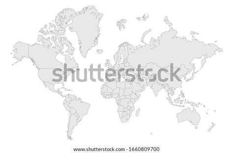 High Detail World Map Country Borders Stock Vector Royalty Free