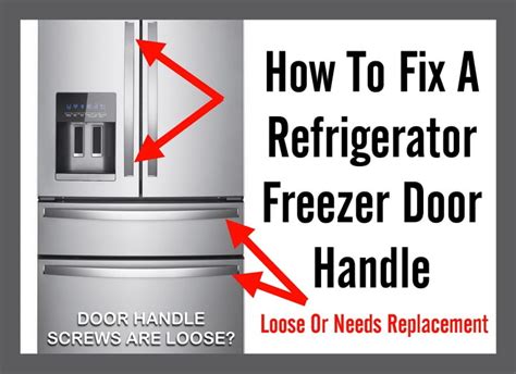 How To Fix A Refrigerator Freezer Door Handle That Is Loose Or Needs