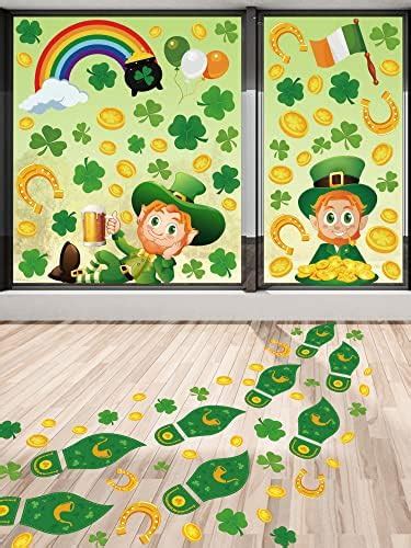 Whaline 14 Sheets St Patricks Day Leprechaun Footprints