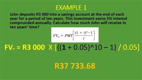 Future Value Of An Ordinary Annuity Formula With Example Youtube